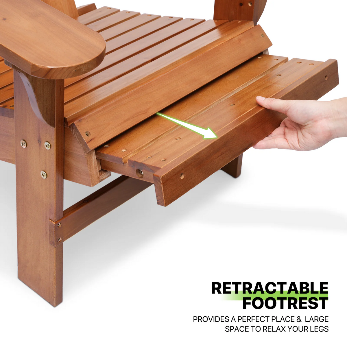 Set of 3 Teak Outdoor Folding Adirondack Chairs with Side Table Y710246
