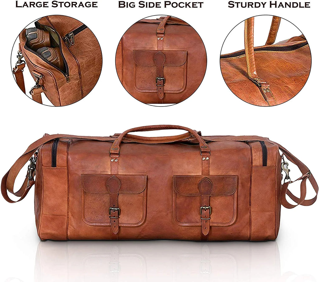 Leather Large 32 inch Duffel Bag S49663