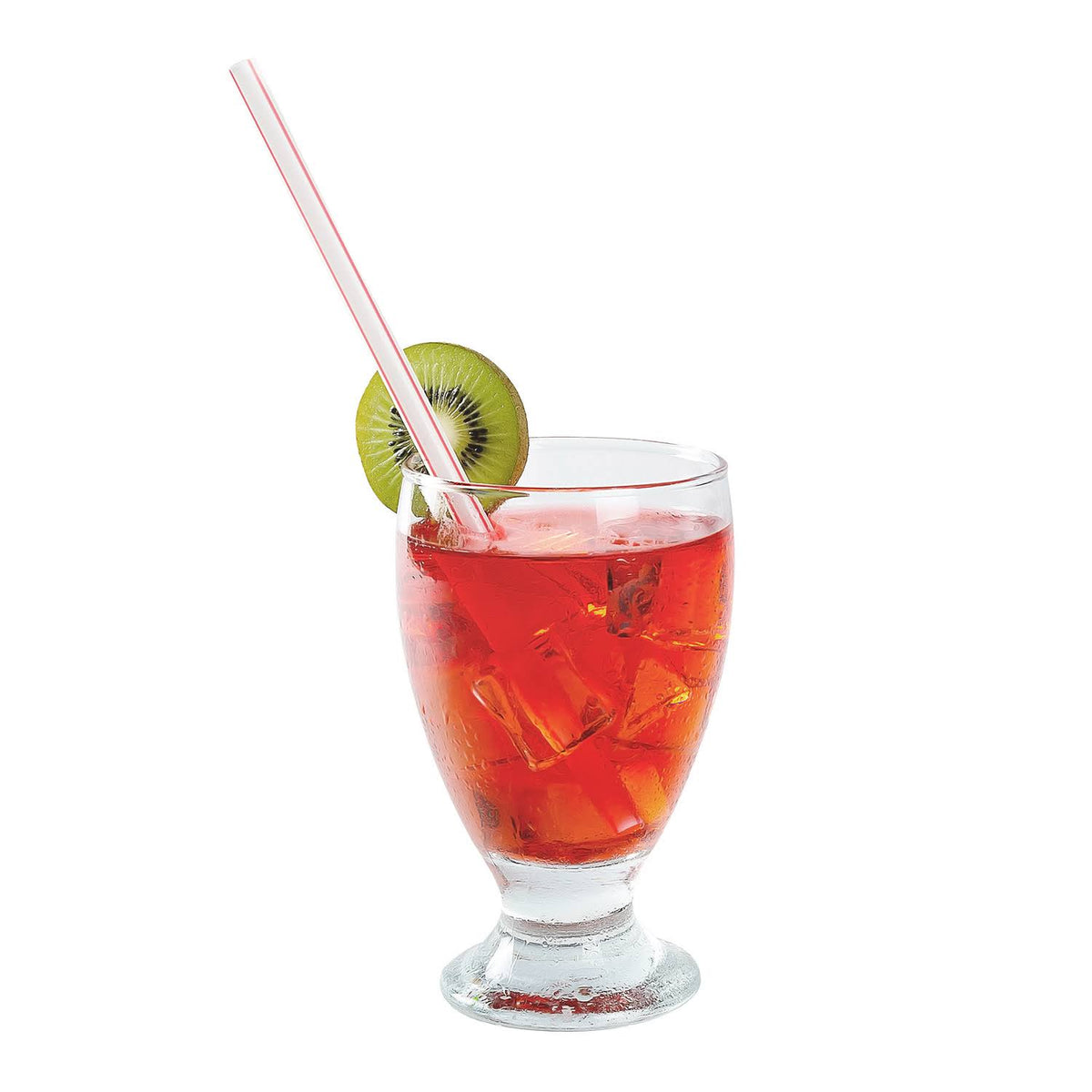 7.75x22 White with Red Stripes Paper Wrapped Straws, Case of 7,200 X39107