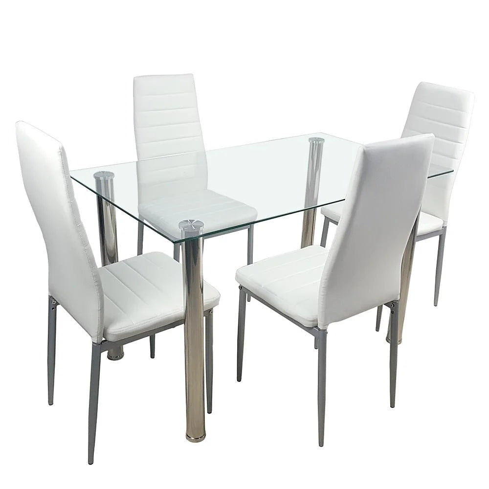 White 5 Piece Dining Table Set I5555