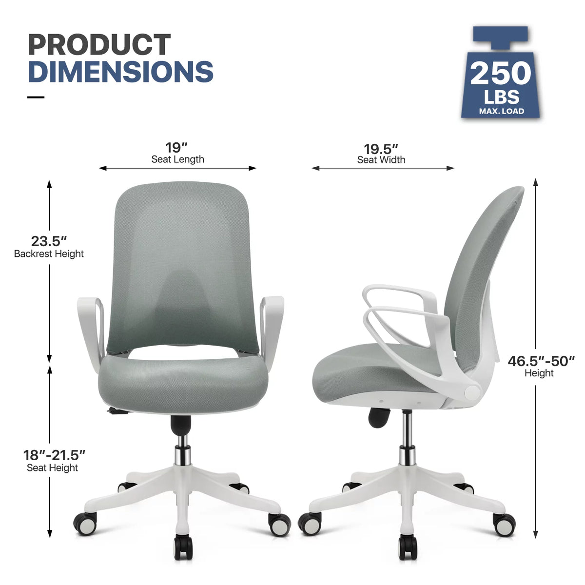Grey Standing Computer Desk with Monitor Shelf D967849