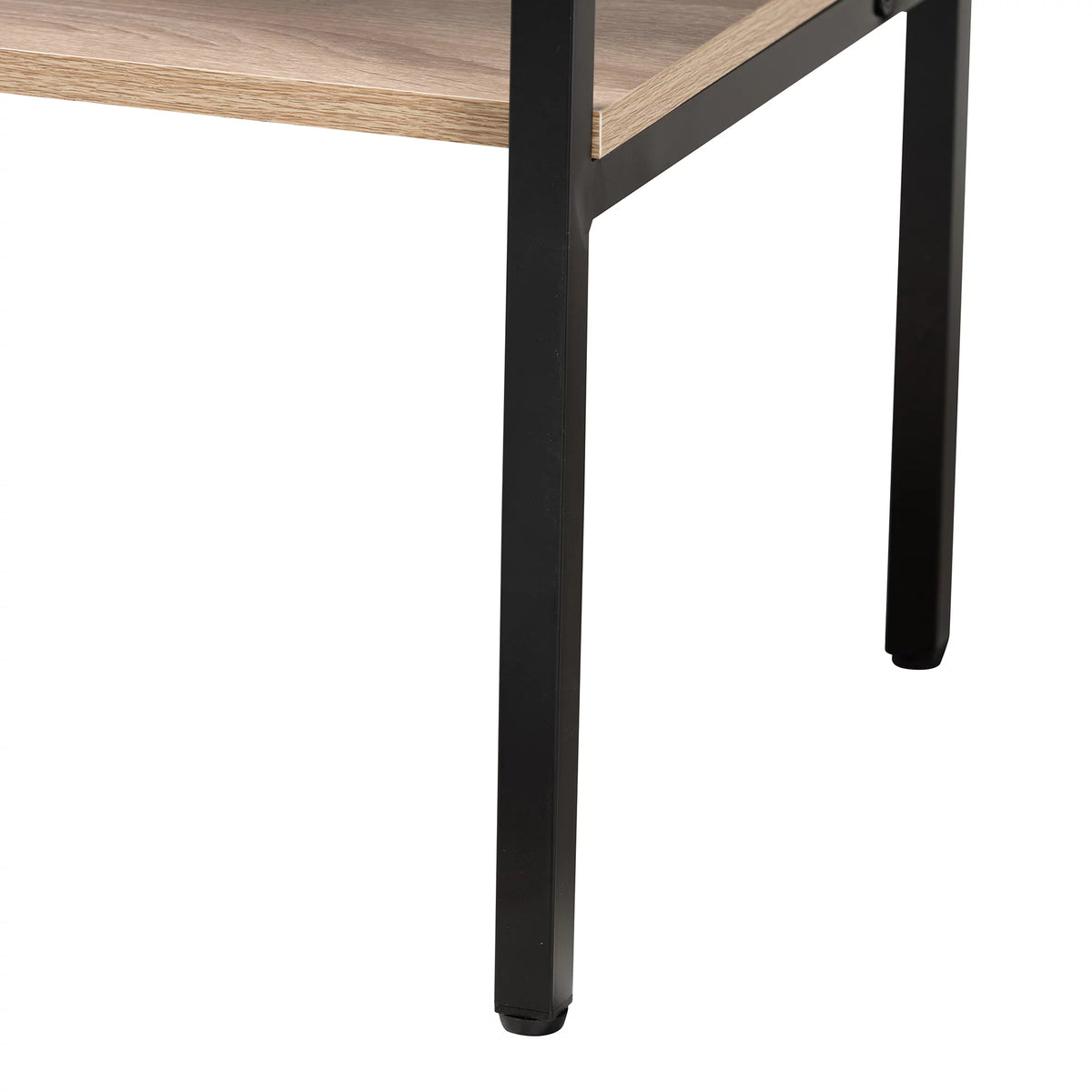 Natural Brown Wood and Black Metal 2-Door Sideboard M7458