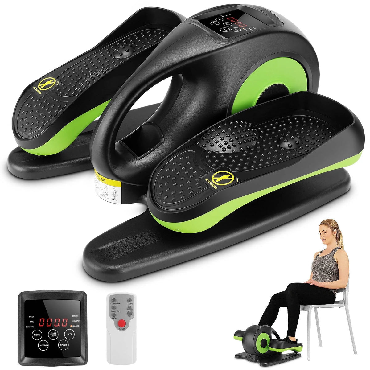 Under Desk Elliptical Pedal Exerciser with Remote & Data Monitor U29684