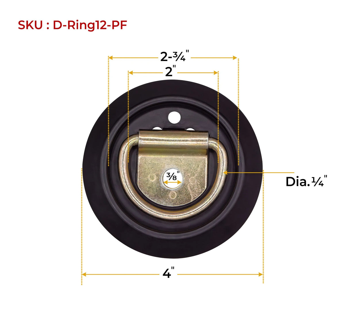 20 Pack Recessed D-Ring Tie-Down Anchor with Plastic Pan Fittings Y48094
