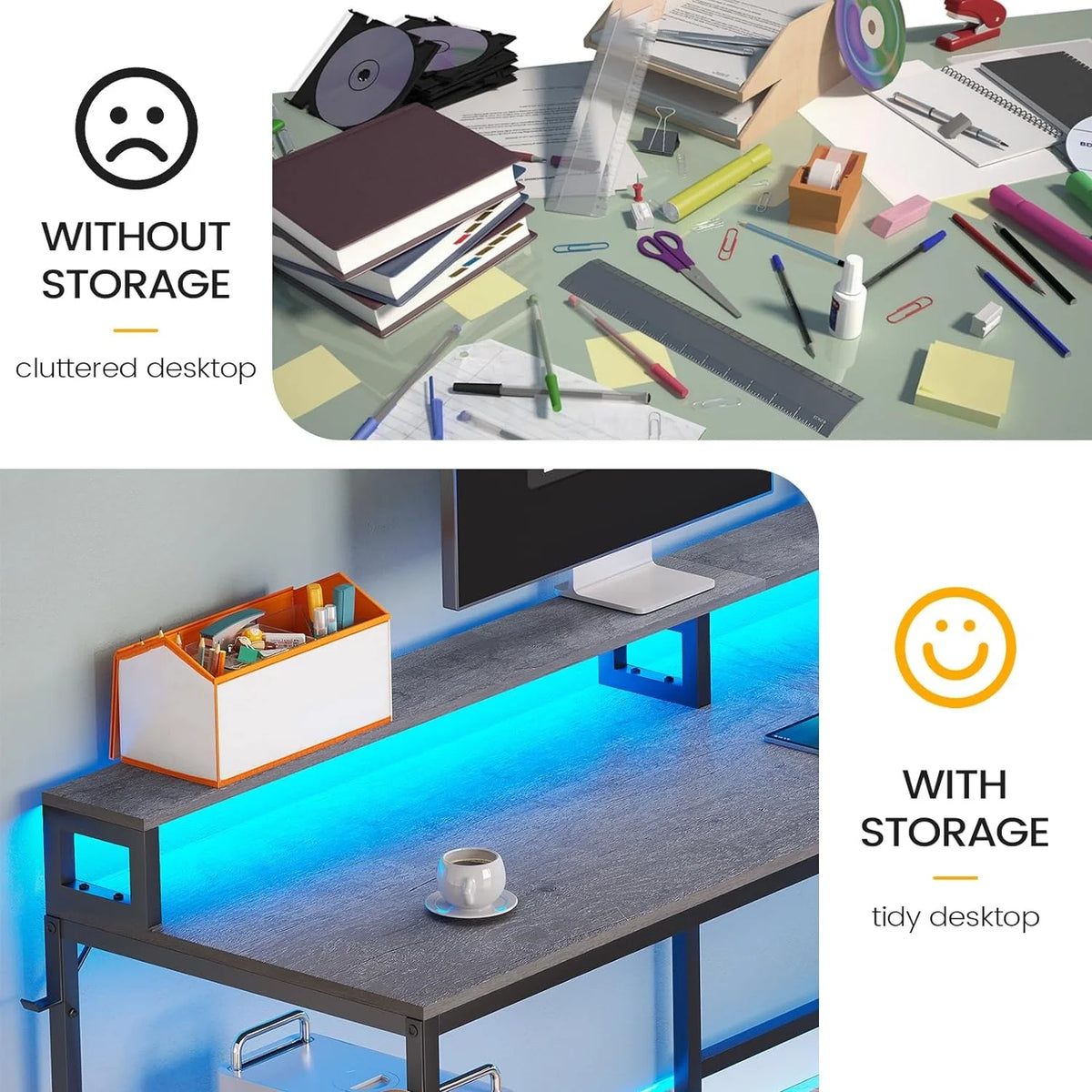 L Shaped Grey Office Desk with File Drawer Z718537