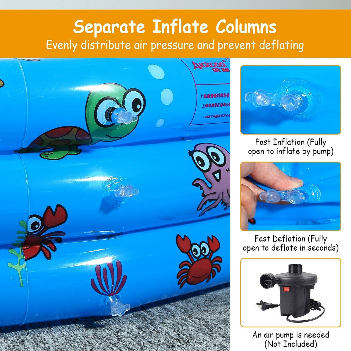 Inflatable Swimming Pool for 3 Kids 51" L46171