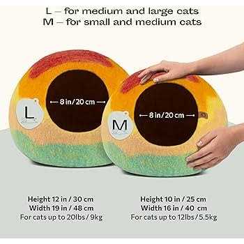 Felt Cat Bed Cave 100% Merino Wool Cat Bed U9058
