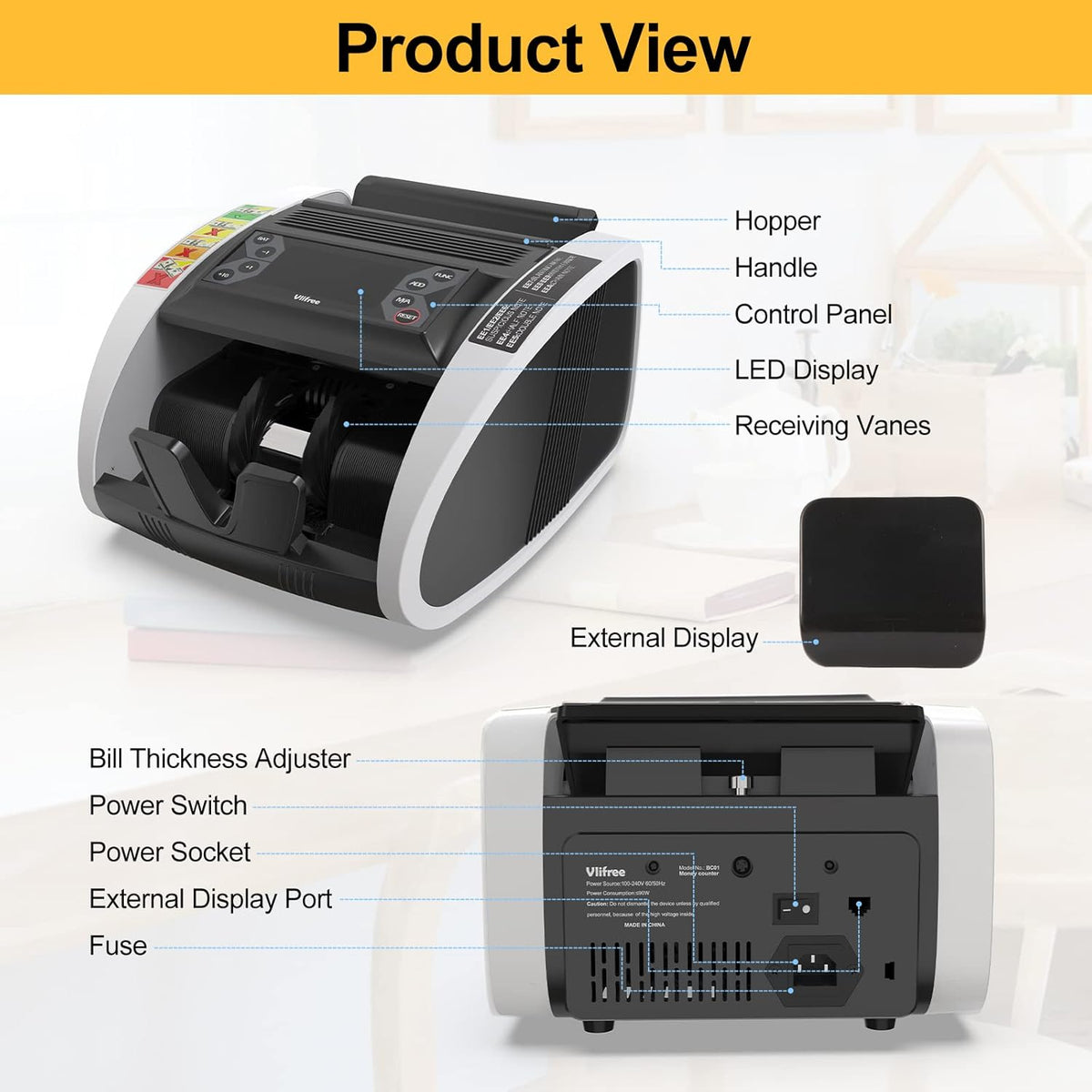 Bill Counter Machine with Counterfeit Detection I9783