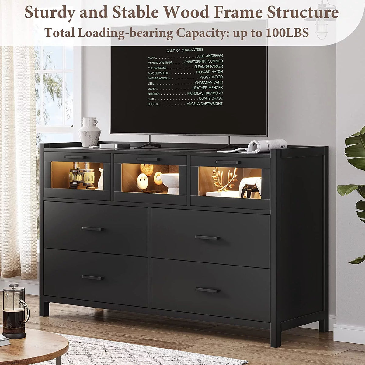 White 7 Drawer Wood Dresser I340797