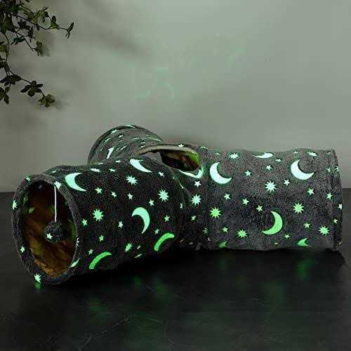Collapsible Cat Tunnel Tube with Plush Ball Toys U73412
