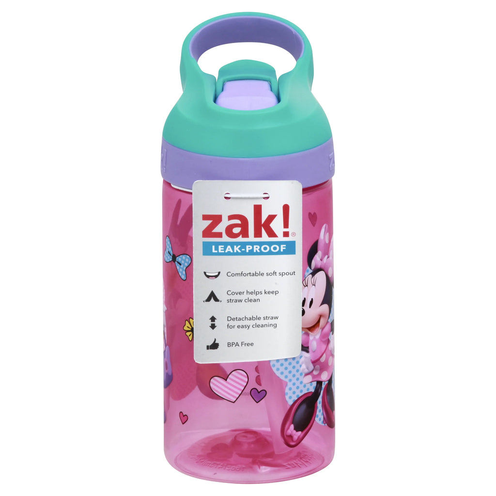 16oz Plastic Water Bottle Pink/Teal Q581
