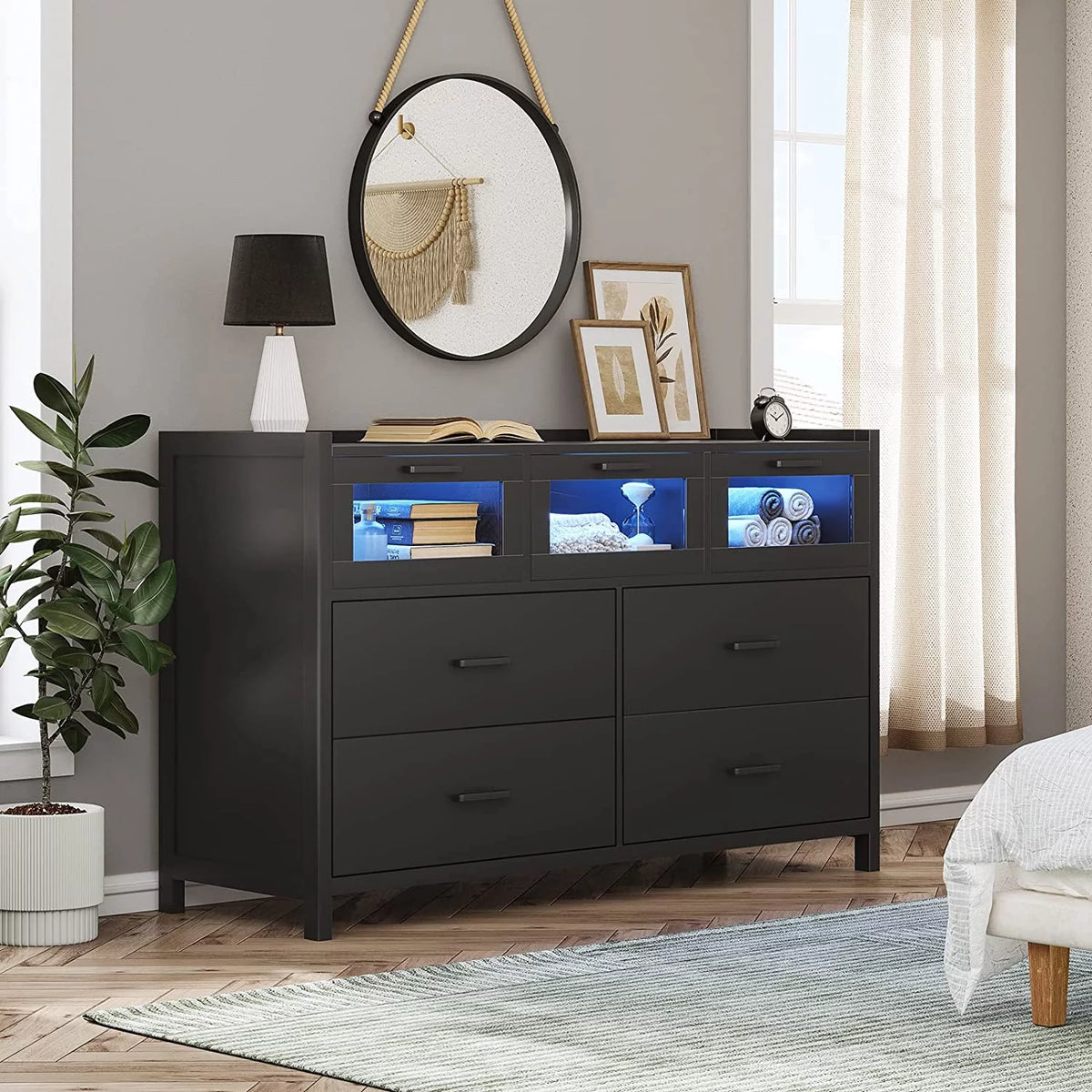 White 7 Drawer Wood Dresser I340797