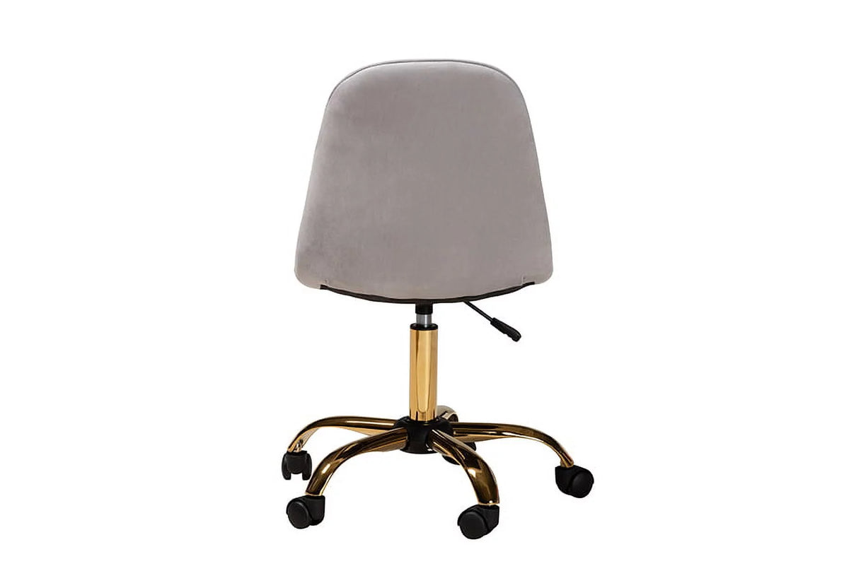 Grey Velvet Swivel Office Chair D54581