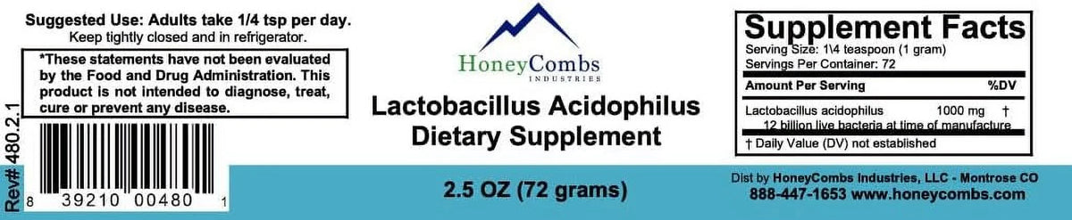 Pure Lactobacillus Acidophilus Probiotic Powder, 2 Oz. D790934