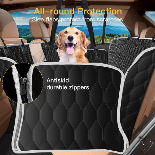 100% Waterproof Nonslip Scratchproof Dog Car Seat Cover with Mesh Window, Black G81389