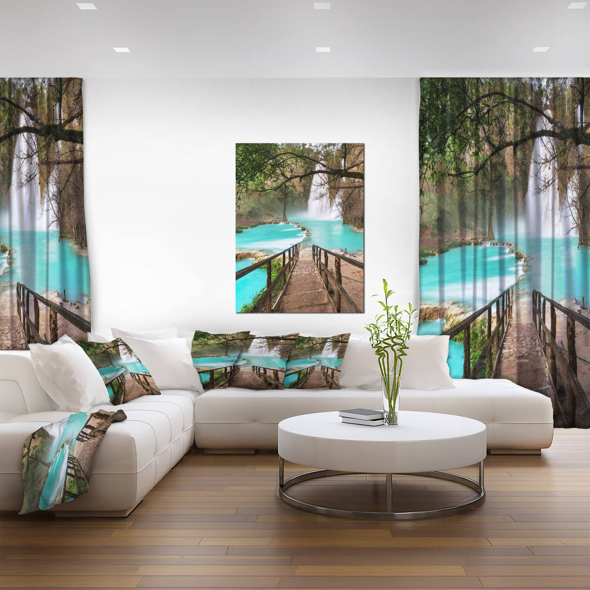 Oversized Landscape Canvas Art Green 30 in. Wide x 40 in. High X15736