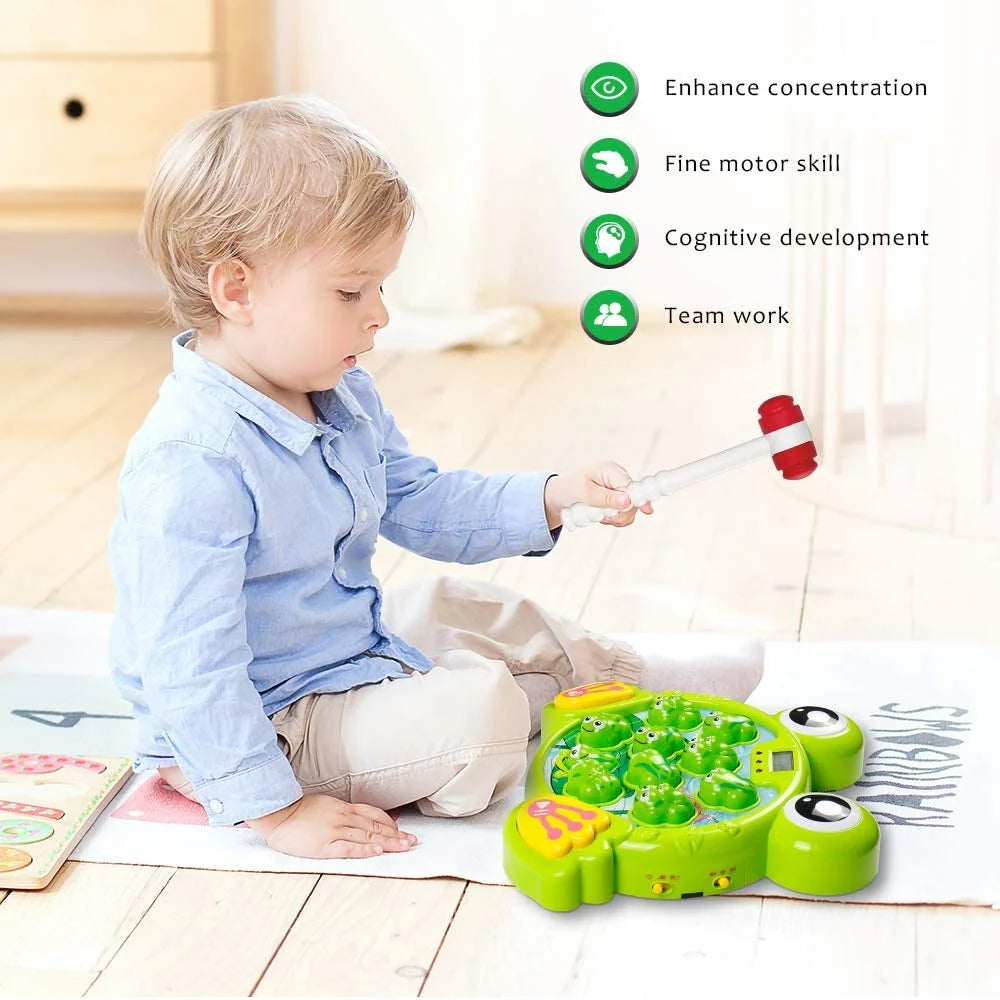 Whack A Frog Interactive Early Development Toy, 2 Hammers Included J72392