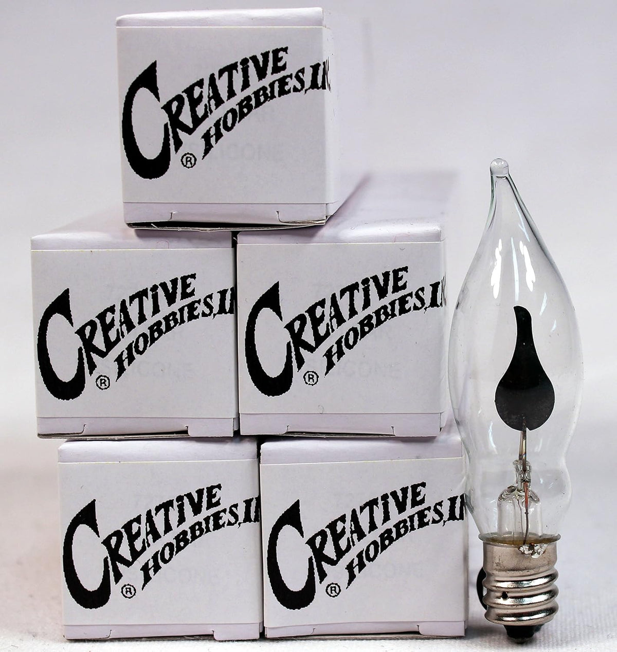 3 Watt 130 Volt E12 Candelabra Base Flame Shaped Nickel Plated Base Flicker Flame Light Bulb Box of 10 Y416144
