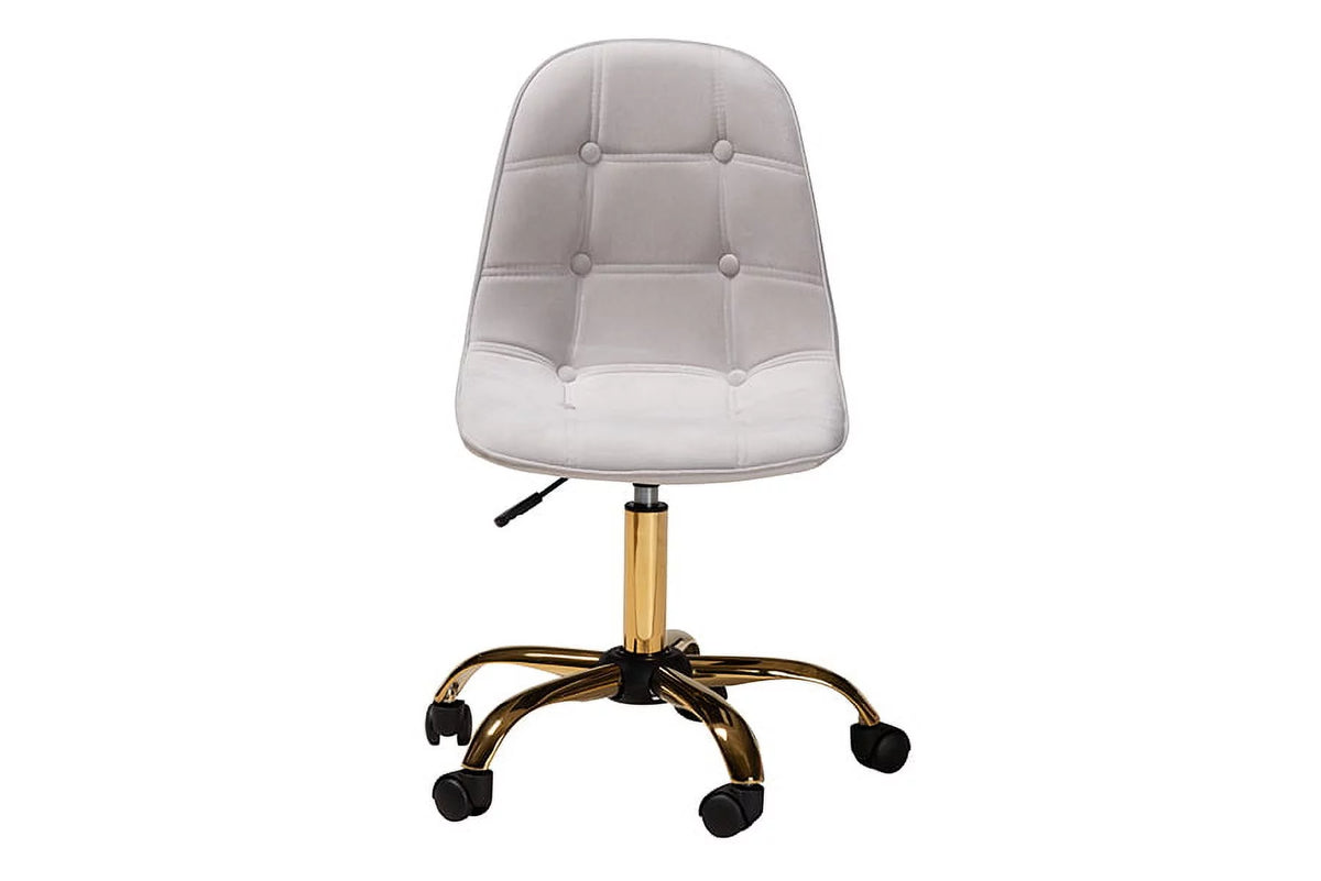 Grey Velvet Swivel Office Chair D54581