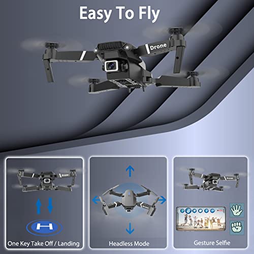 Foldable RC Quadcopter with Dual Camera, 1080P FPV, 3 Batteries K15912