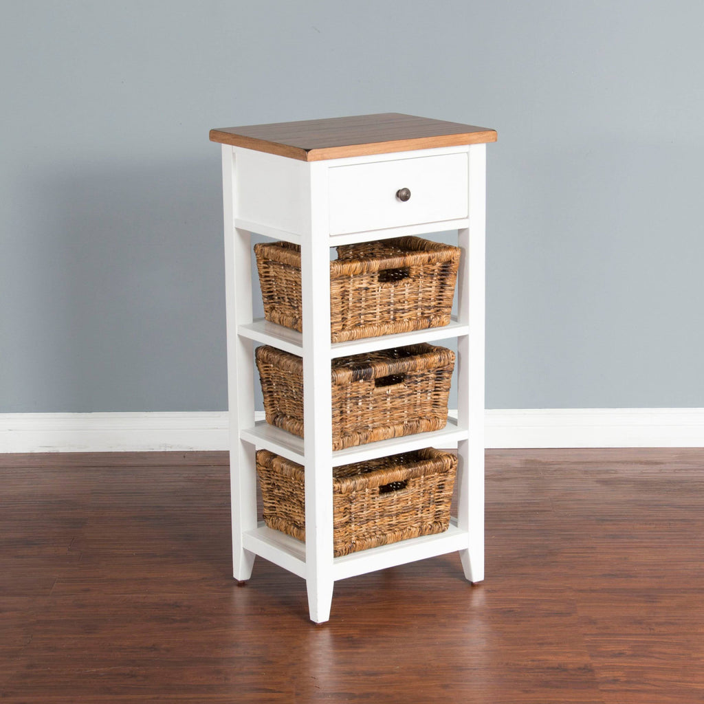 White & Natural Storage Rack M29069