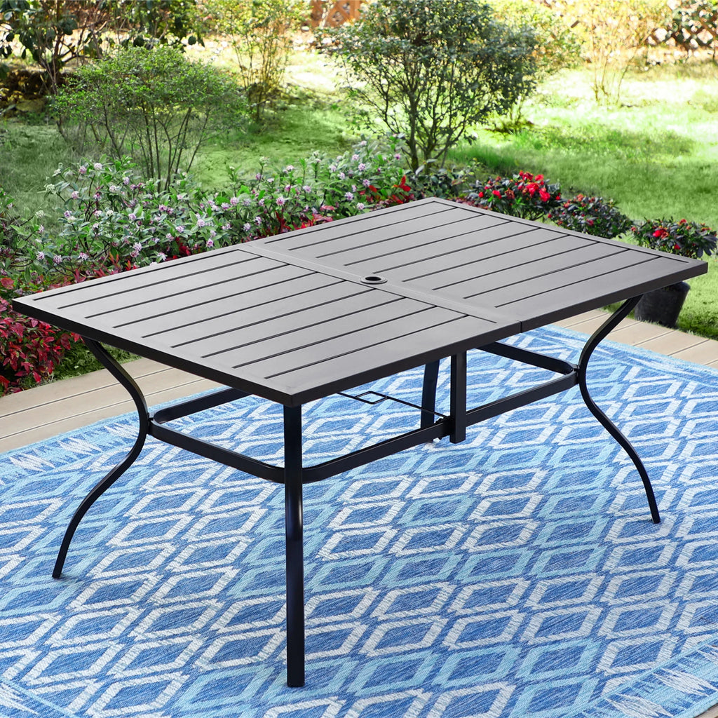 8-Piece Outdoor Patio Set with 13 ft Umbrella, 6 Wicker Cushioned Chairs & Rectangular Table H951573