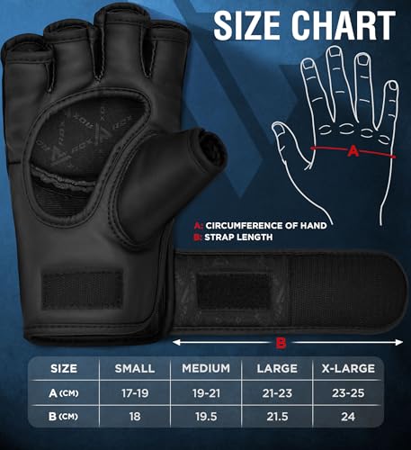 MMA Gloves Half Finger Adjustable Maya Hide Leather G647329