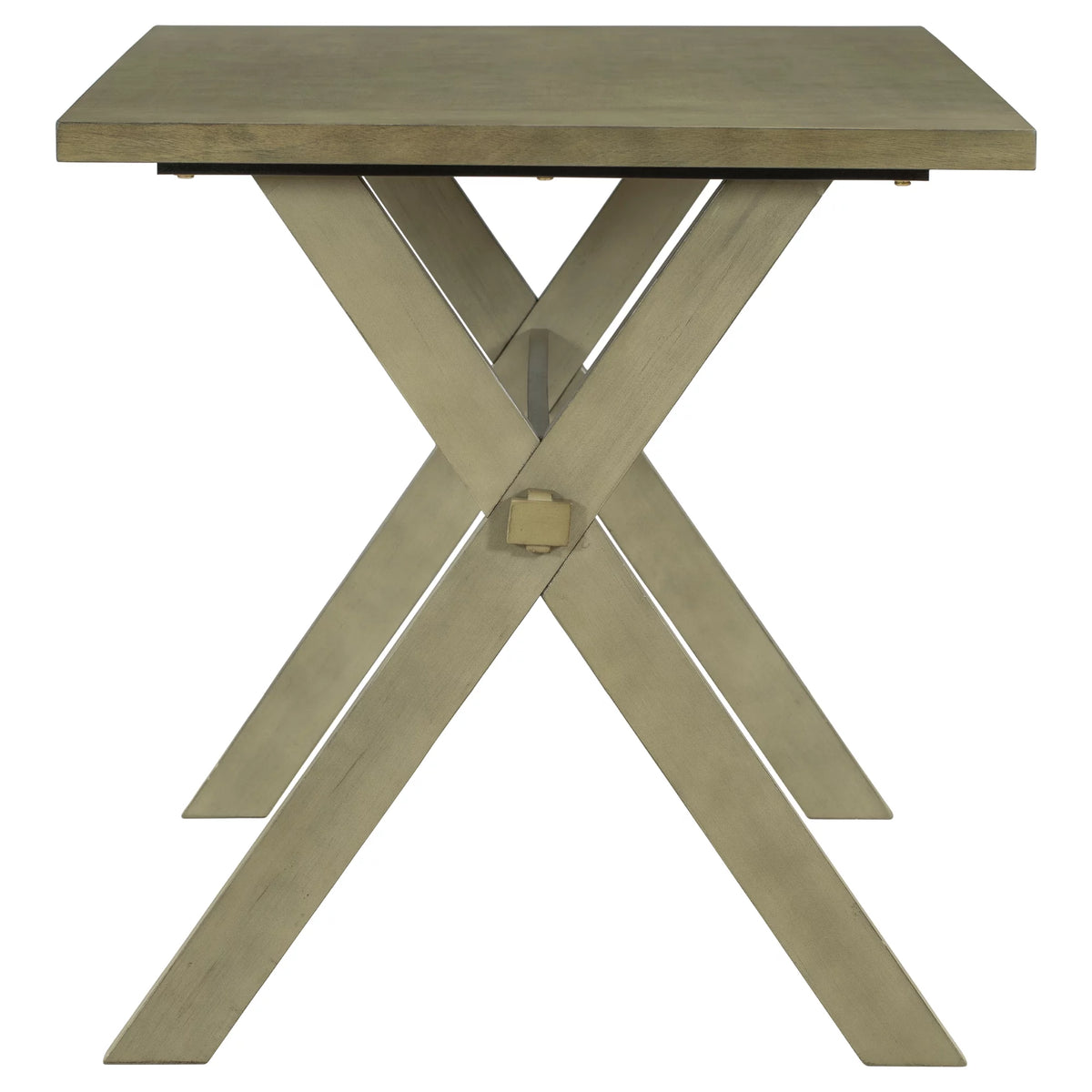 Farmhouse Rustic Wood Dining Table with X-shape Legs, Gray Green Q988963