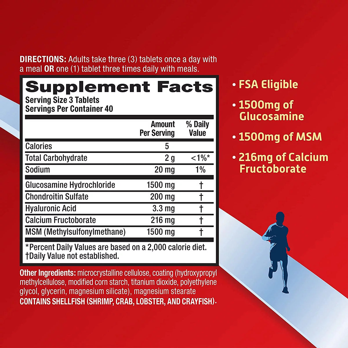 Glucosamine Chondroitin MSM Joint Supplement Tablets, 120 count R2963