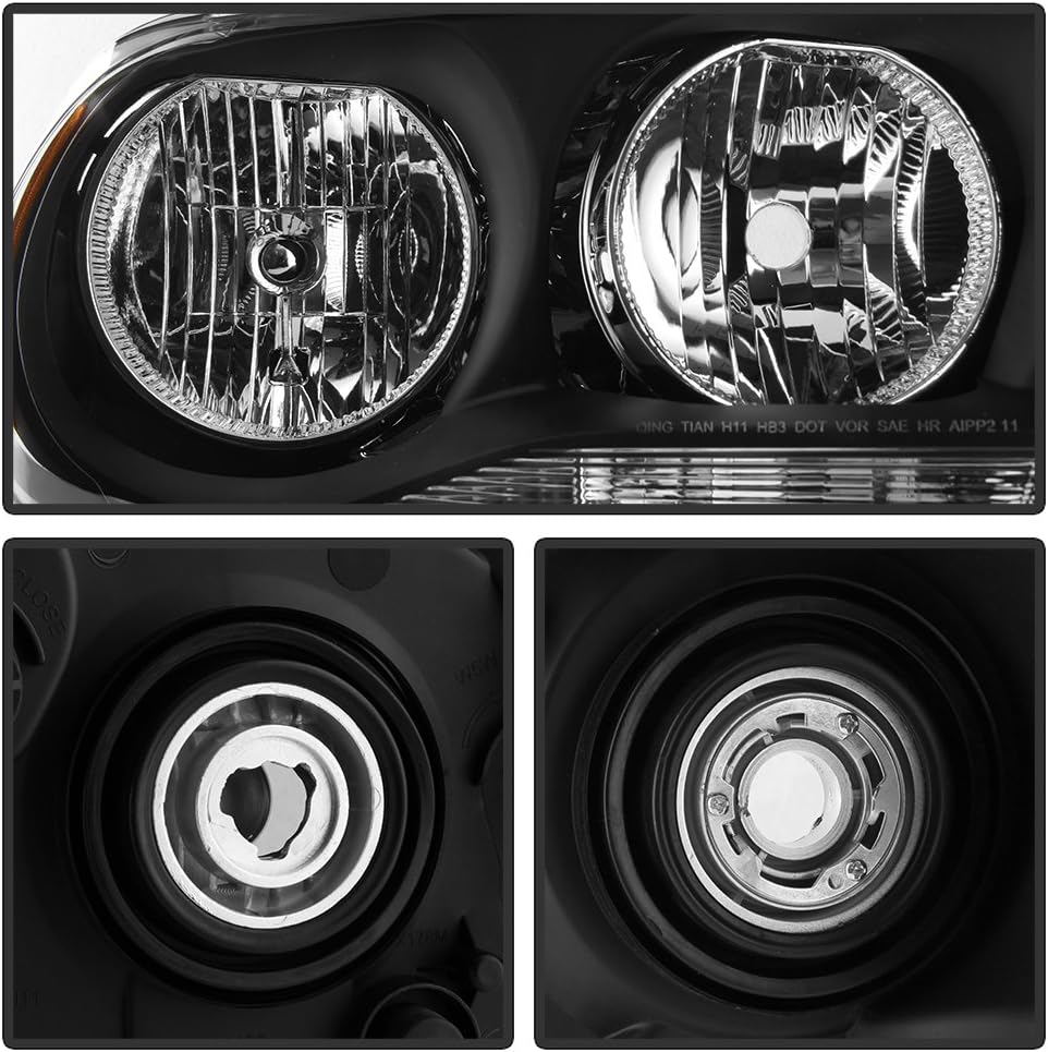 2011-2013 Dodge Durango Black Bezel Headlights Replacement V91261