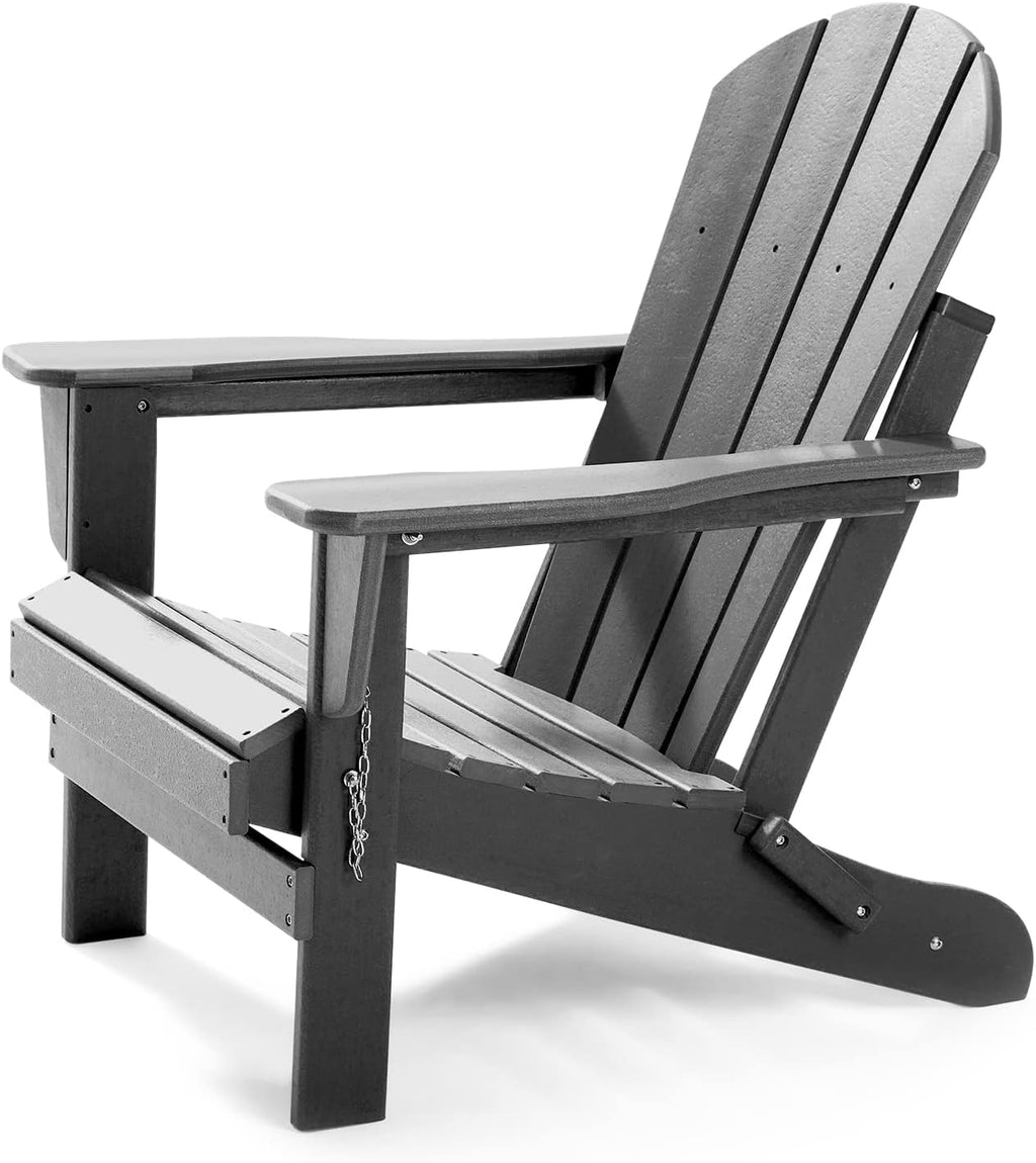 All-Weather HDPE Plastic Adirondack Chair with Wide Armrests I87204
