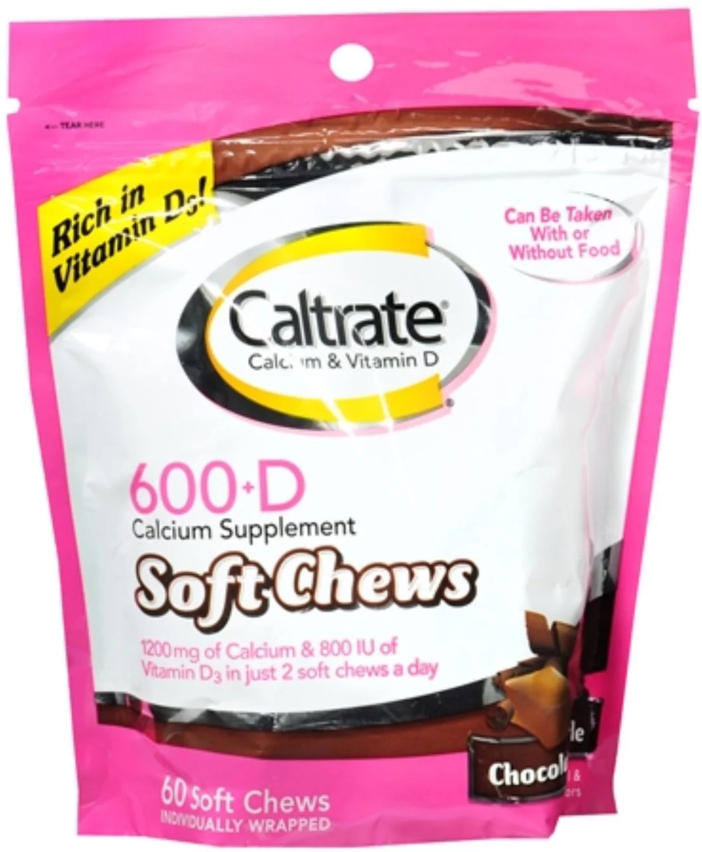 Calcium & Vitamin D Soft Chews Chocolate Truffle 60 Each (Pack of 6) F22143