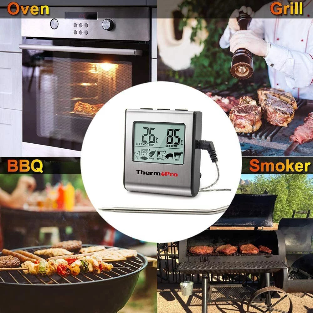 Digital Cooking Meat Thermometer & Clock Timer O7157