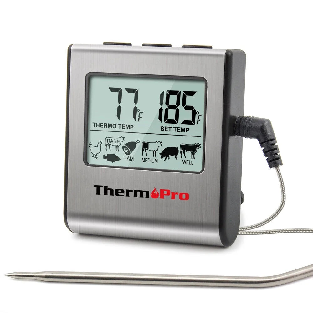 Digital Cooking Meat Thermometer & Clock Timer O7157