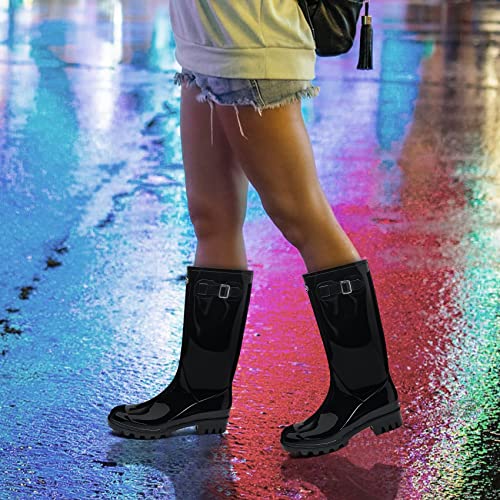 Women's Tall Rain Boots Waterproof Wellington Rubber Boots G740102