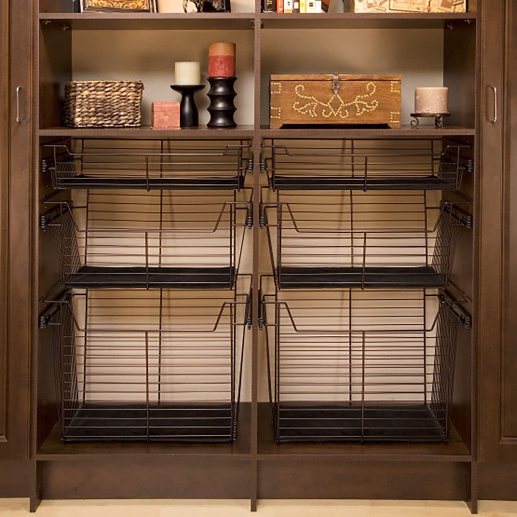 Bronze Wire Pullout Storage Basket Organizer (3 Pack) H118