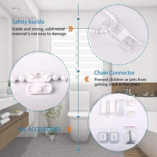 White 35.4" W x 90" H Dual Roller Zebra Blinds G318219