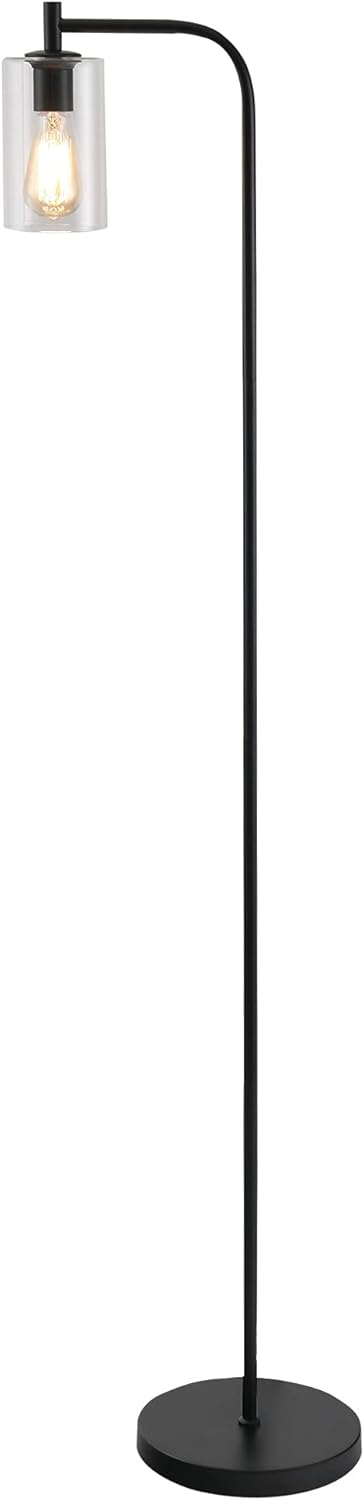 Black Floor Lamp with Glass Shade H591022
