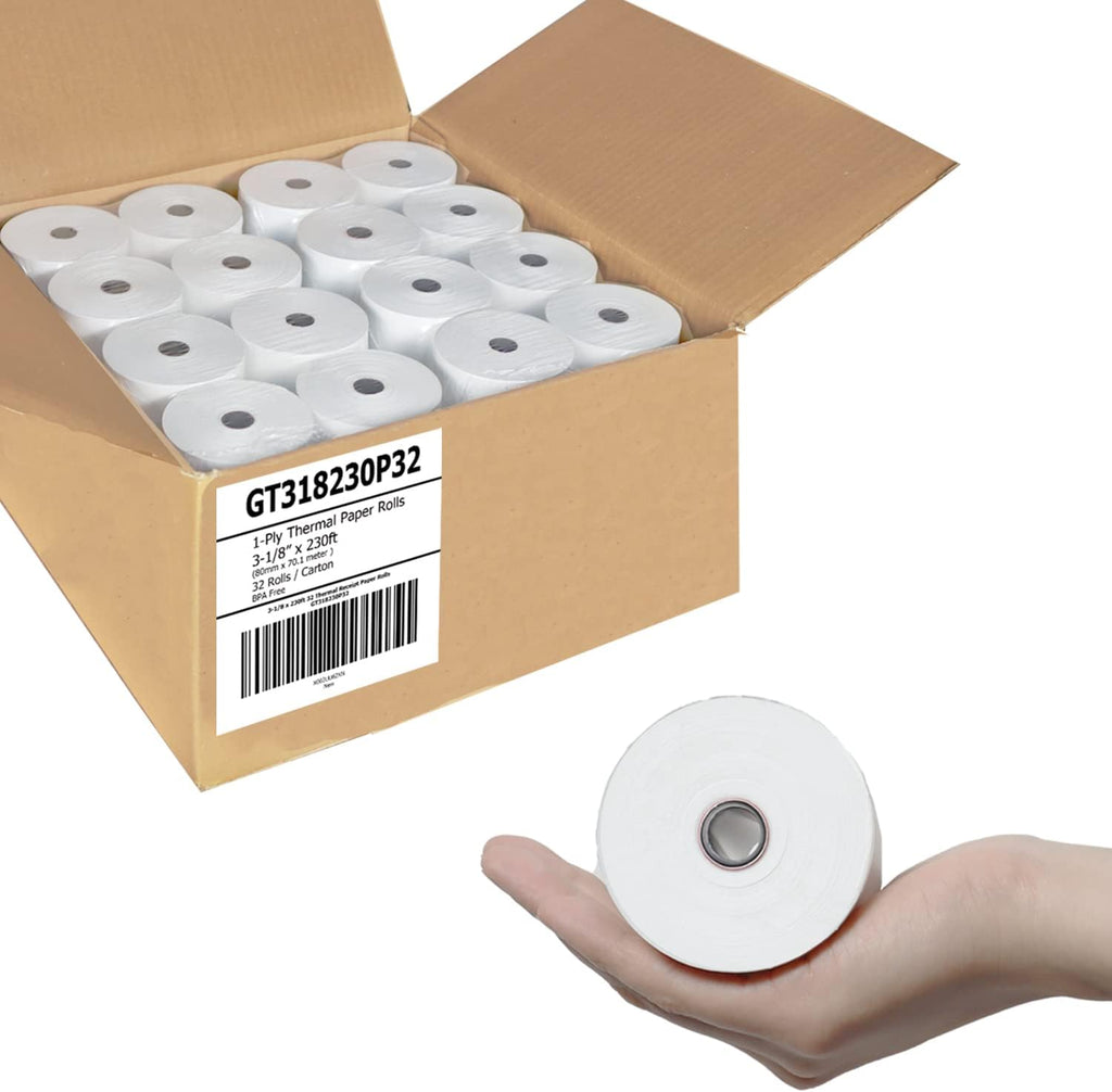 Thermal Paper Receipt Rolls 3 1/8 x 230 ft 32 Rolls W144989