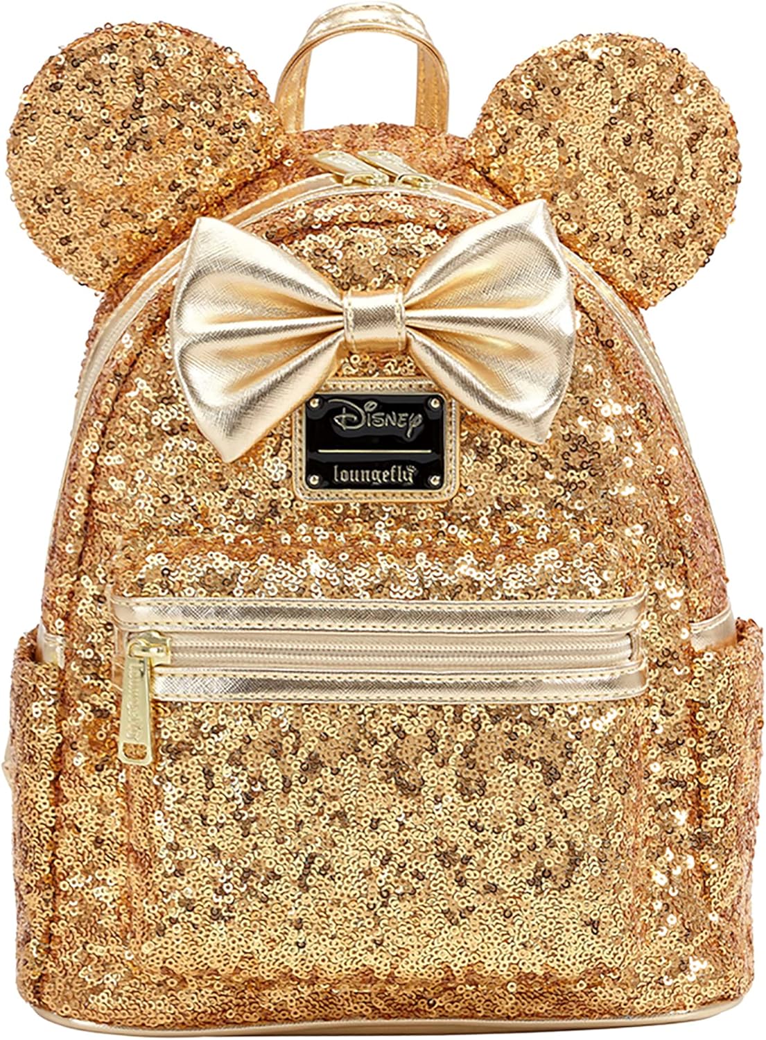 Disney Yellow Gold Sequin Minnie Mini Backpack V994646
