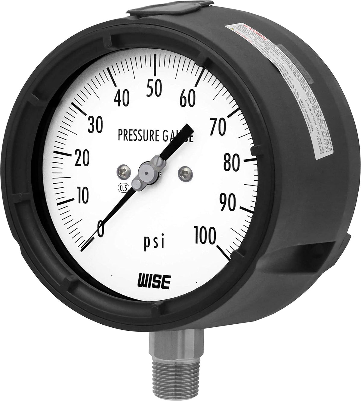 Solid Front Type Pressure Gauge with Thermoplastic Case 125mm Dial 0~100psi D1594