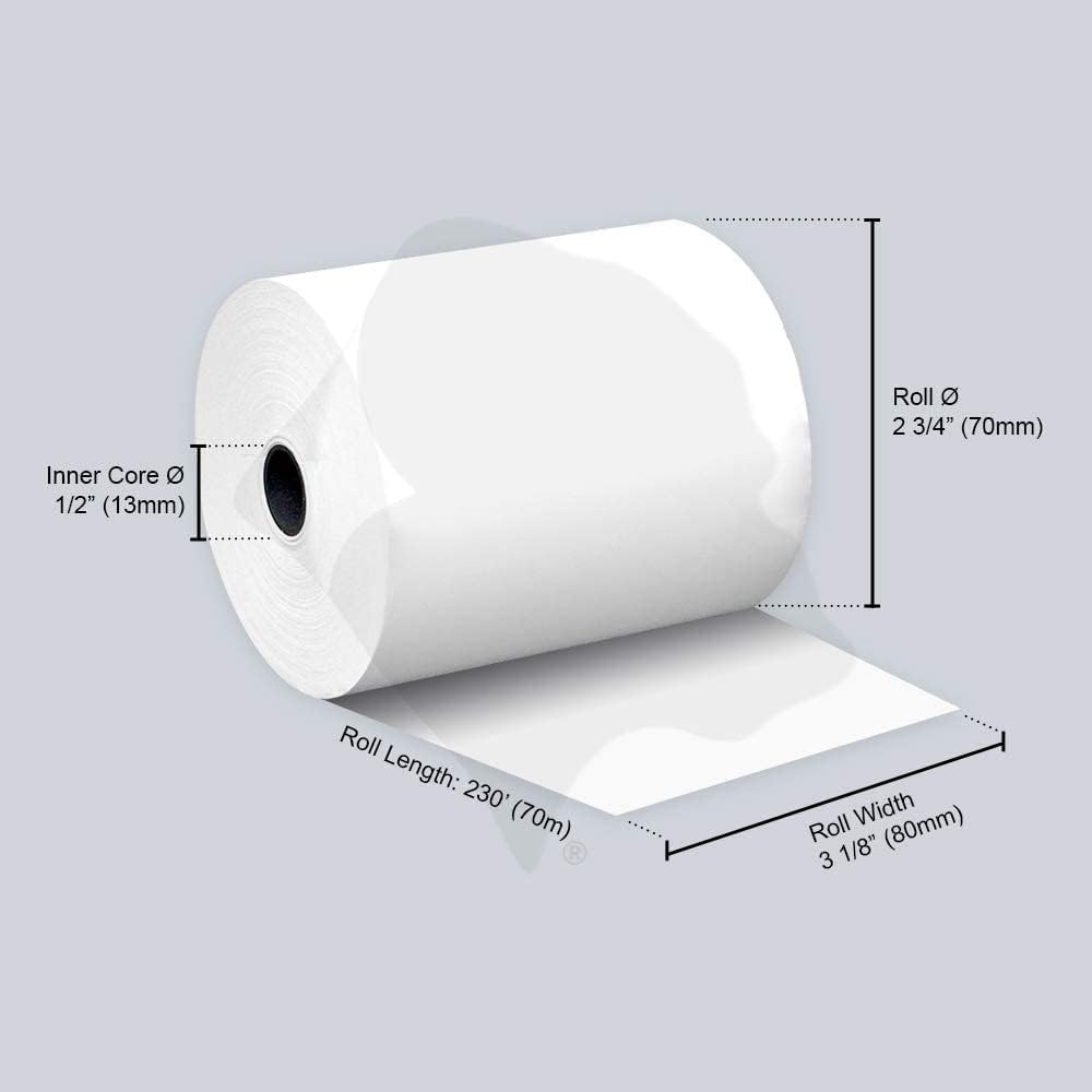 Thermal Paper Receipt Rolls 3 1/8 x 230 ft 32 Rolls W144989