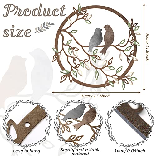 Metal Wall Art Bird on Tree Branch Bird Wall Silhouette (Black) B2936