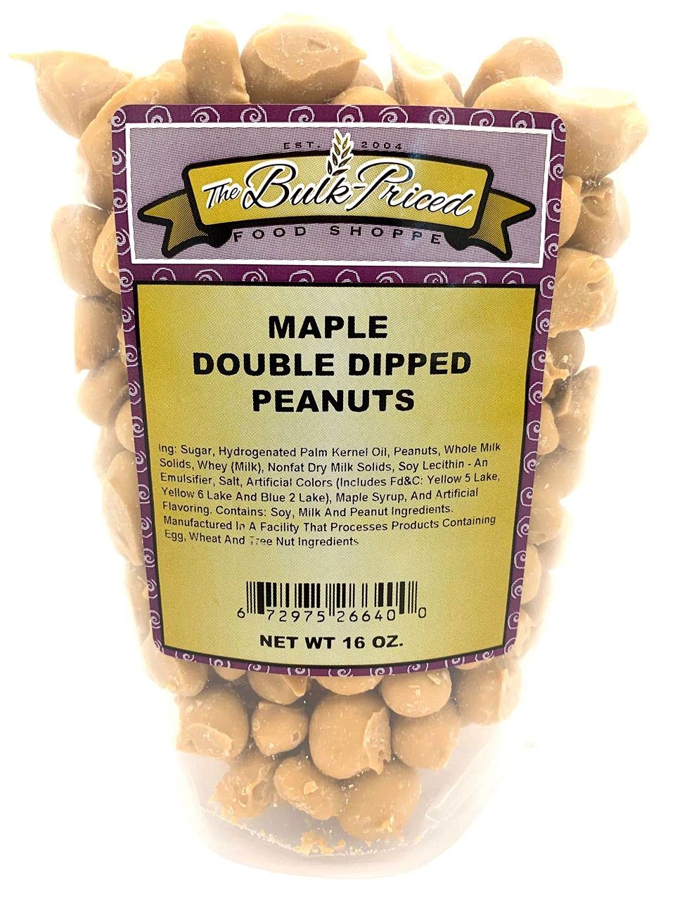 Maple Double Dipped Peanuts, 1 lb. Resealable Zip Lock Stand Up Bag Y358