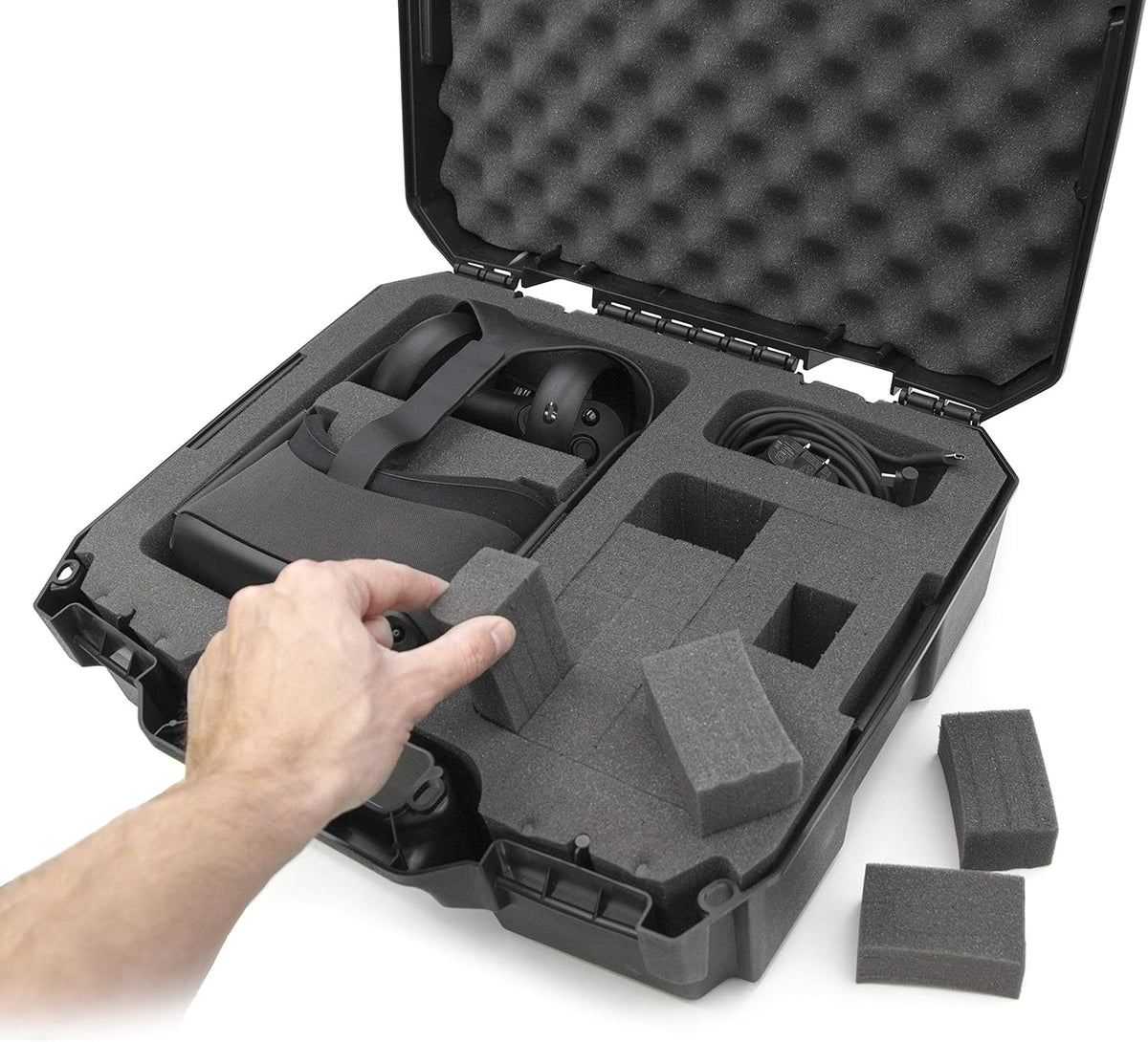 Hard Shell Travel Case for VR Headset with Custom Compartments D172857