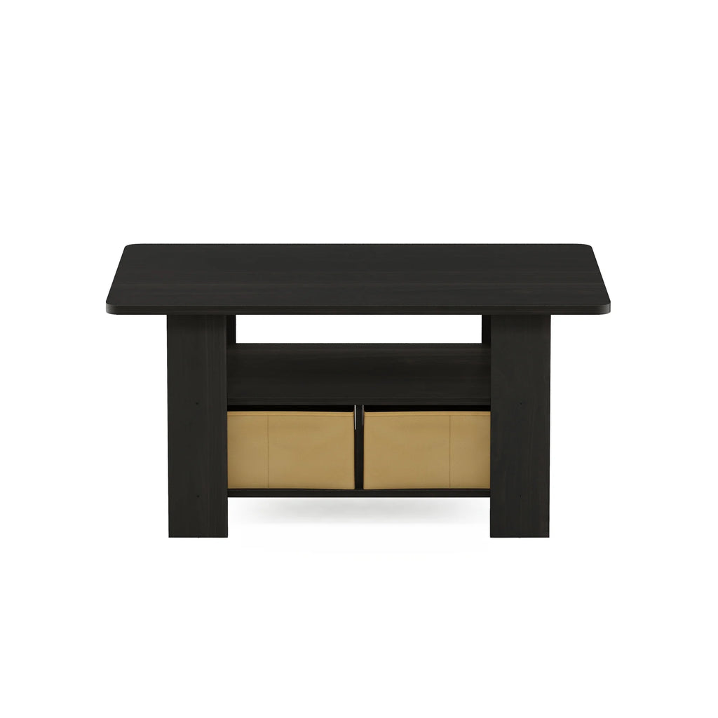 Espresso Brown Coffee Table with Bin Drawer I11495