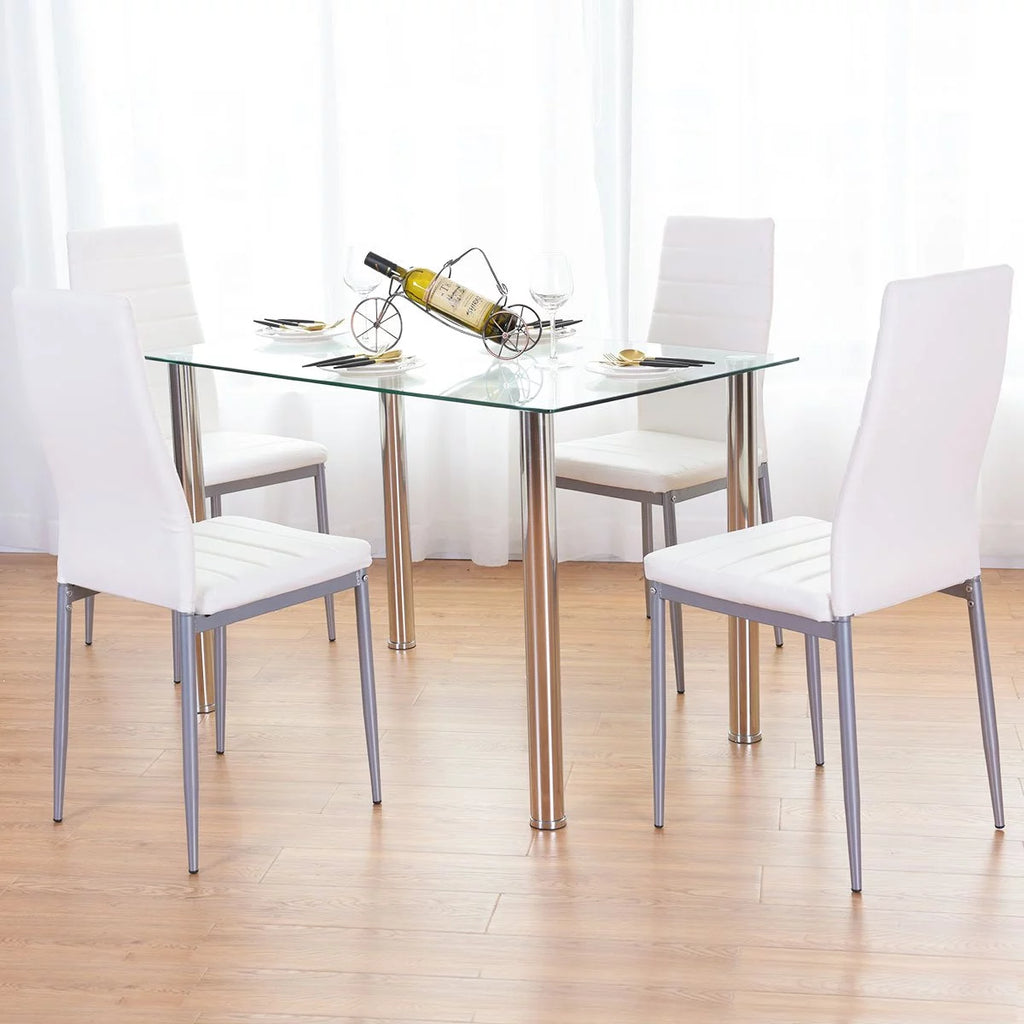 White 5 Piece Dining Table Set I5555