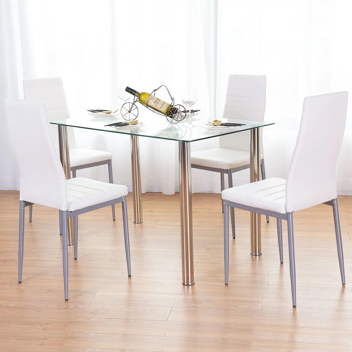 White 5 Piece Dining Table Set I5555