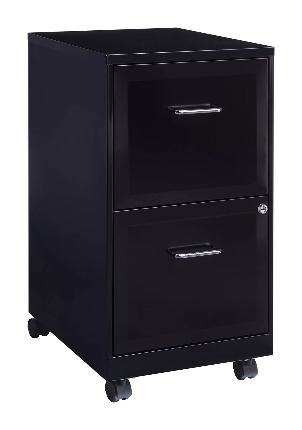 18" Deep 2 Drawer Mobile Vertical File Cabinet, Black A576769