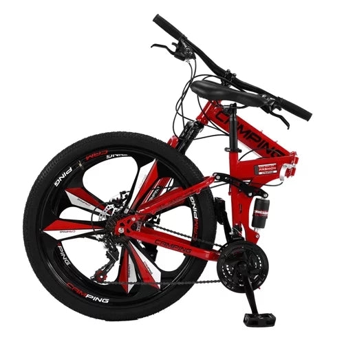 Folding Mountain Bike 21 Speed Black E412